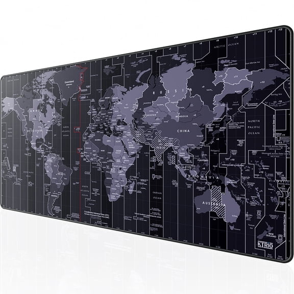 MaxGear XX-Large Gaming Mouse Pad 31.5x15.7 Inch, Extended Desk Mat with Stitched Edges, Non-Slip Base, Water-Resistant, World Map