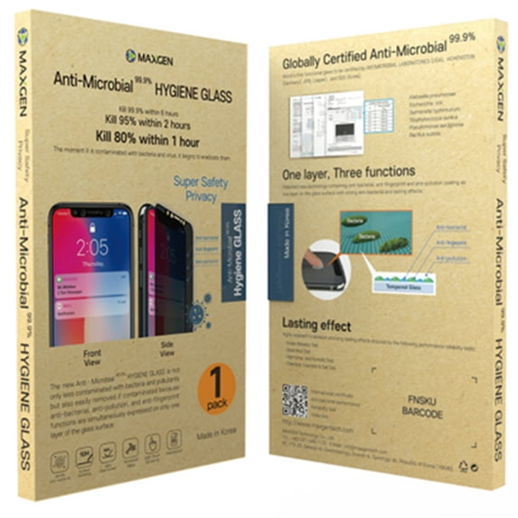 MaxGen Hygiene Glass Impact Resistant Privacy Protection - iPhone XR, 11