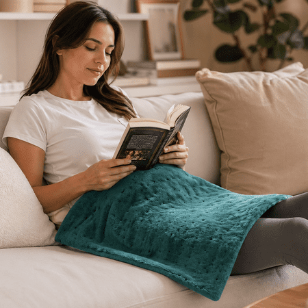MaxKare 20''x 24'' Micro Plush Corded Electric Heating Pad for Cramps, 4 Heat Settings & Auto Shut-off for Back, Shoulder, Full Body Stress Relief-Green