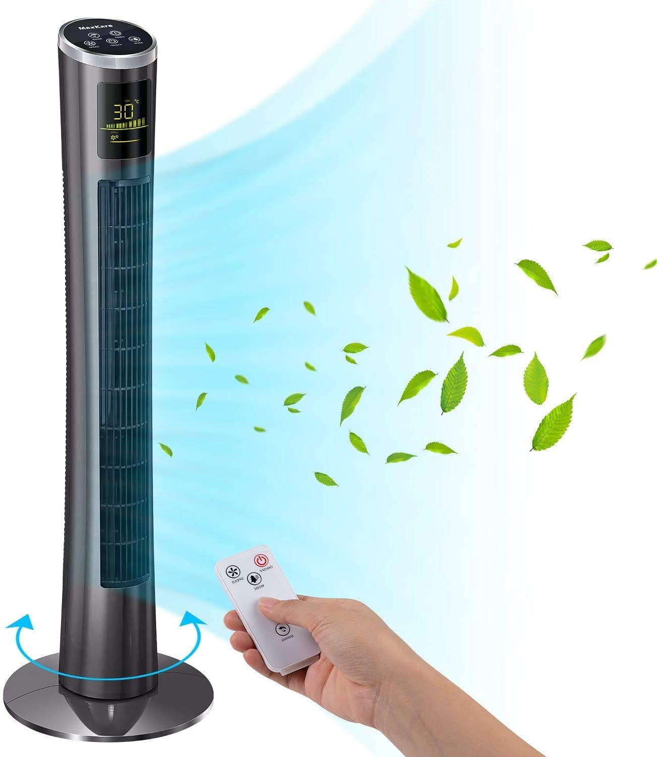 MaxKare Tower Fan, 42'' Oscillating Tower Fan with Remote, Quiet Cooling, 3 Modes, 3 Speeds, LED Display, 9-Hour Timer