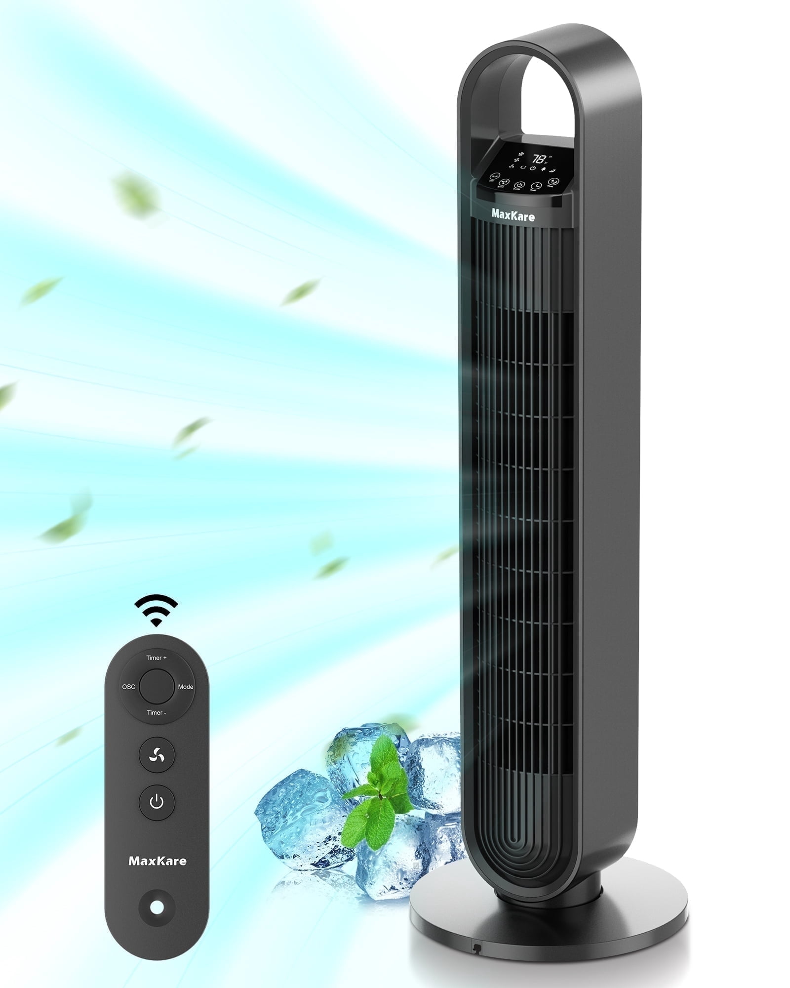 MaxKare 36"  Tower Fan Oscillating Cooling Fan, Remote Control, 3 Wind Modes, Timer, for Office, Home