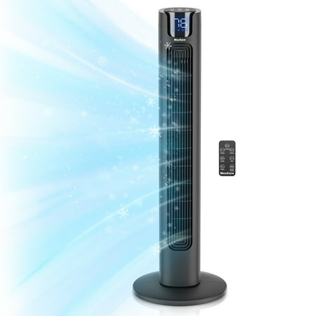 MaxKare 36" Tower Fan with 4 Modes 3 Speeds 24H Timers, 75° Oscillating, LED Display & Remote Controller, 50dB Quiet Fan, Black