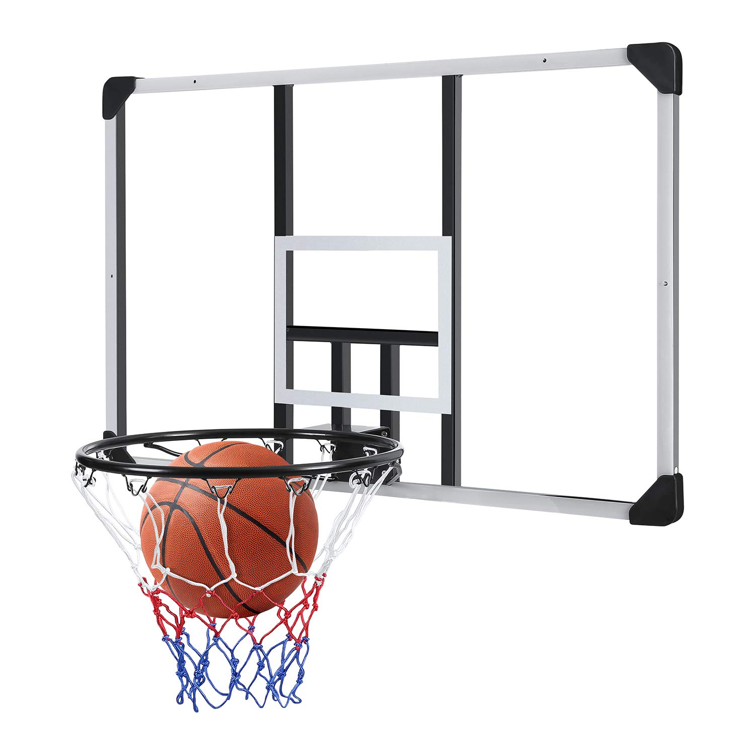 Gymax Wall Mounted Fan Backboard With Basketball Hoop and Rim Outdoor Indoor Sports