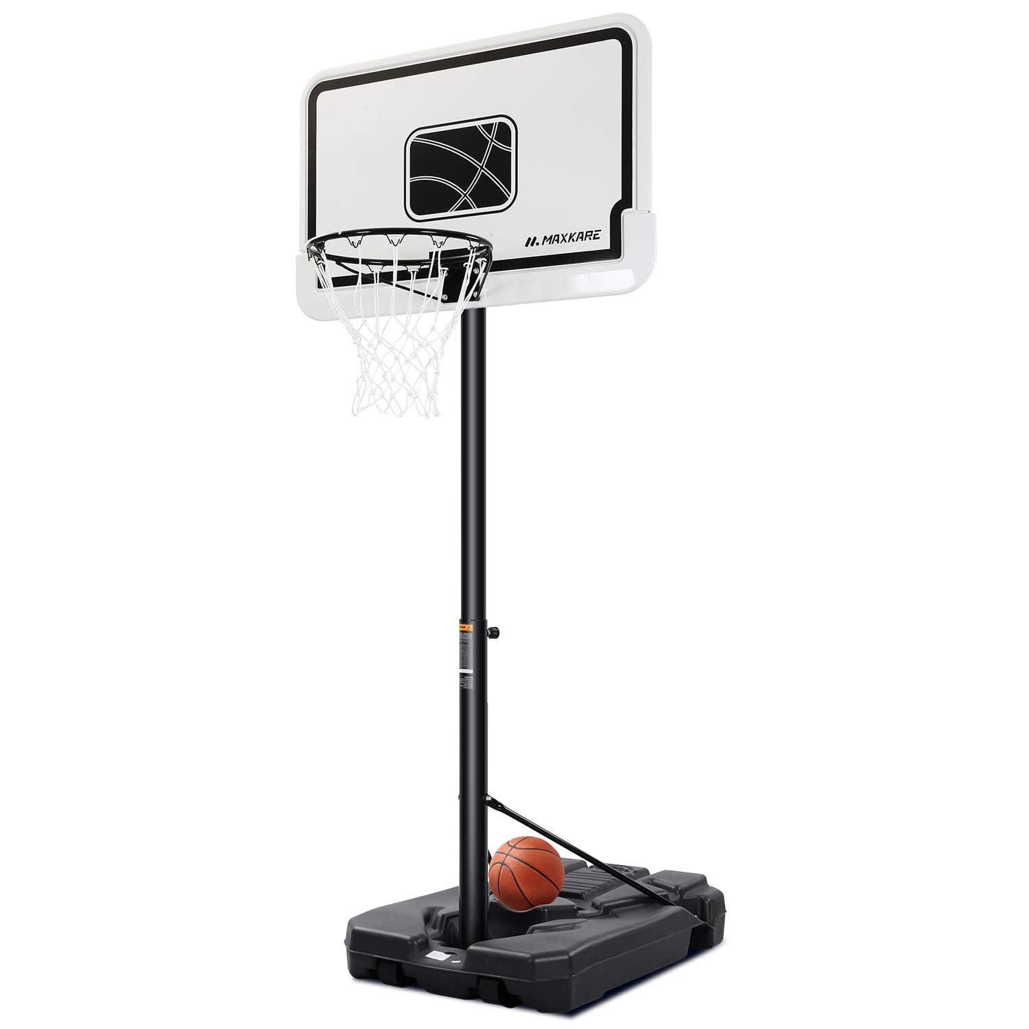 MaxKare 44 In. Portable Basketball Hoop, Adjustable Height 7.610 Ft