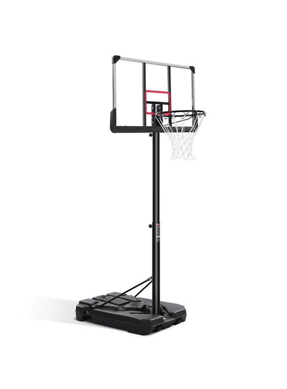 MaxKare 44" Portable Basketball Hoop 6 ft. 7 in. to 10 ft. Height Adjustable with Wheels and Large Base, for Kids & Adult