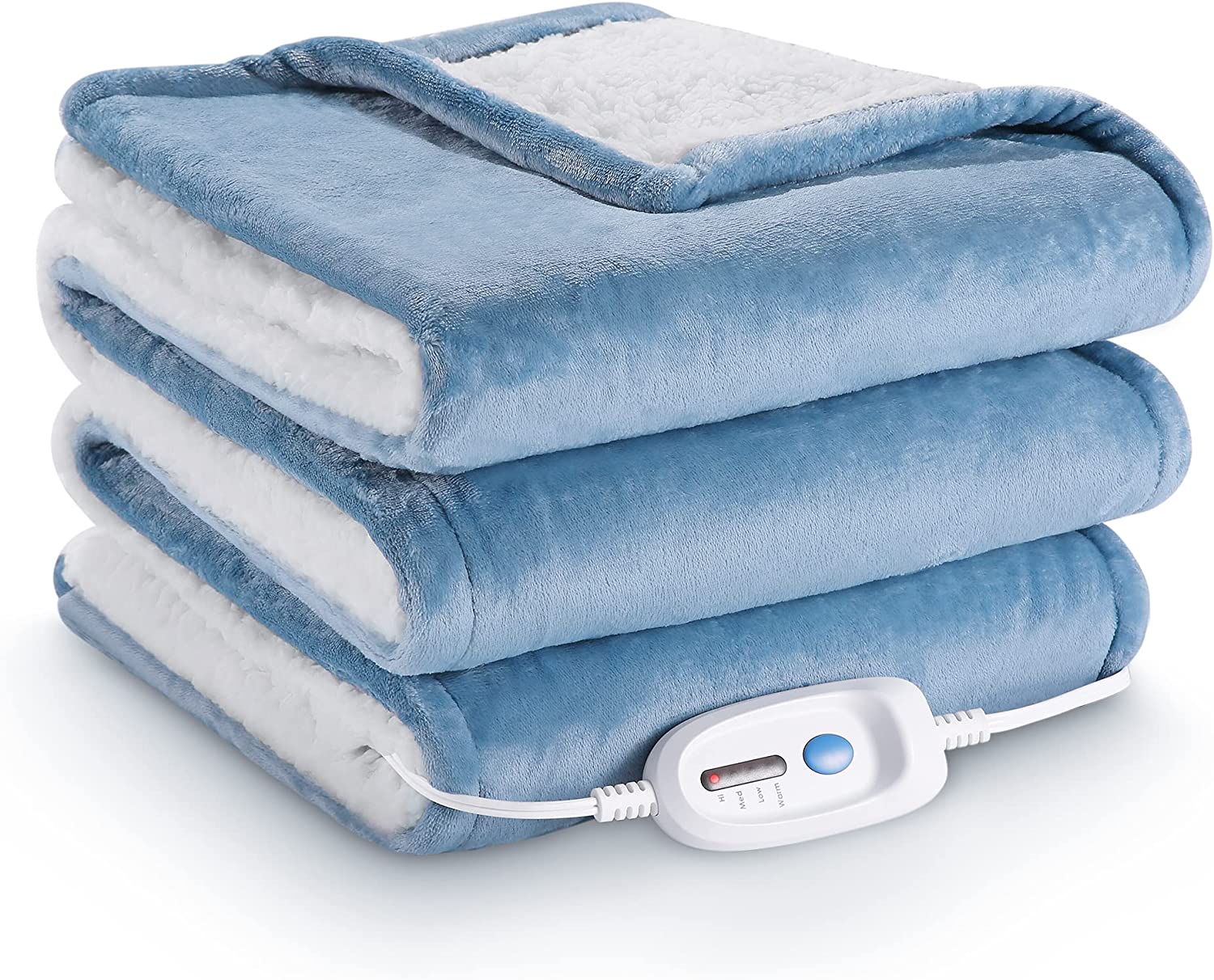 MaxKare 62"x 84" Electric Heated Blanket Twin Size with 10H Autooff & 4 Heat Settings, Machine
