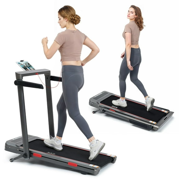 MaxKare Auto Incline 2-in-1 Walking Pad Treadmill 3.0HP with 26" LED Touch Screen and Remote, Foldable Treadmill with Bluetooth and Video Game, 286lbs
