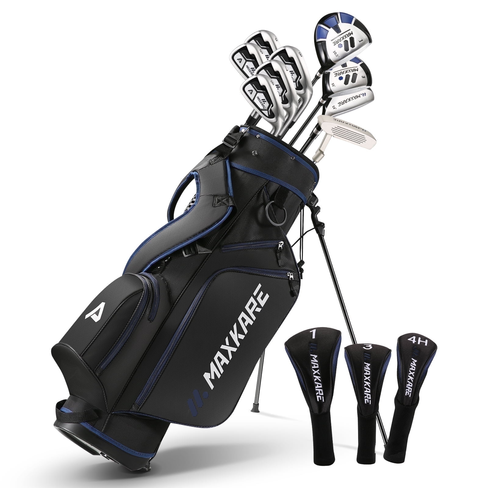 Walmart Black Friday Deals 2025 MaxKare Complete Golf Clubs Set, 9-Piece, Acoustic Forged, Stand Bag, Right Hand, Blue