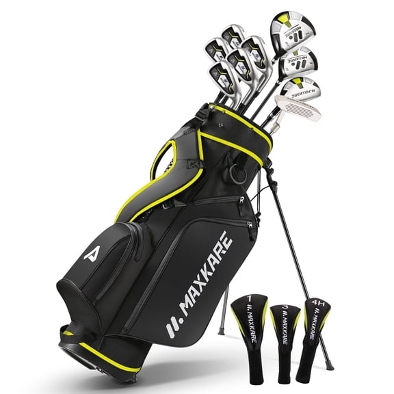 MaxKare Complete Golf Clubs Set Golf Men's Regular 9-Piece Complete Set - Right Hand,Yellow