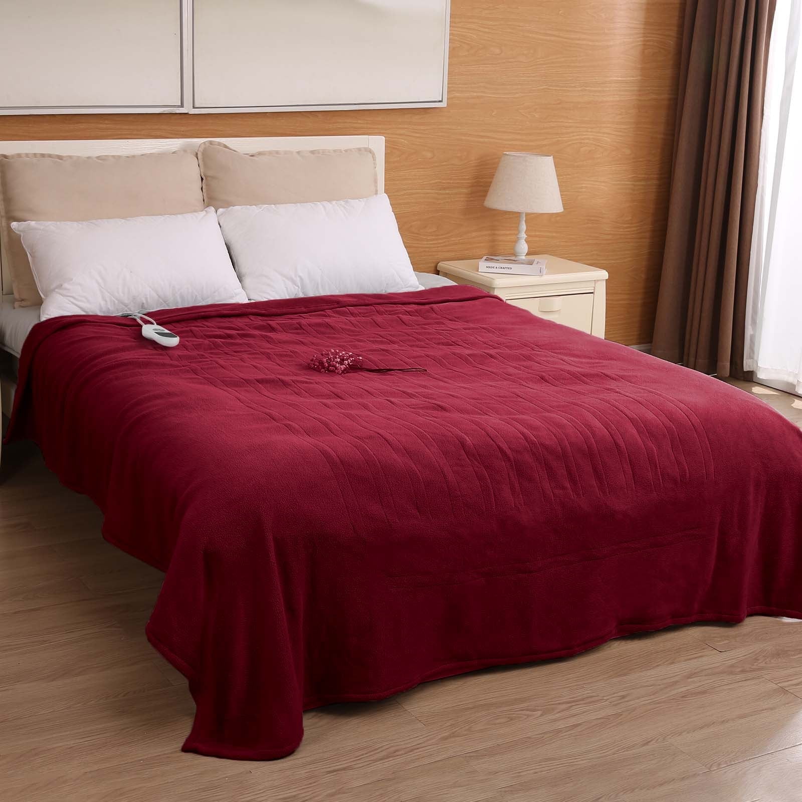 MaxKare Heated Blanket Full Size with 6 Heating Levels 10H Timers, Electric Blanket with ETL certification Machine Washable- Red, 72'' x 84''