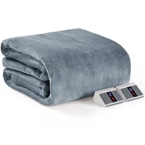 MaxKare Queen Electric Heated Blanket, 10 Heating Levels, 10H Timers, Dual Control, Machine Washable, ETL/FCC Certified, Gray