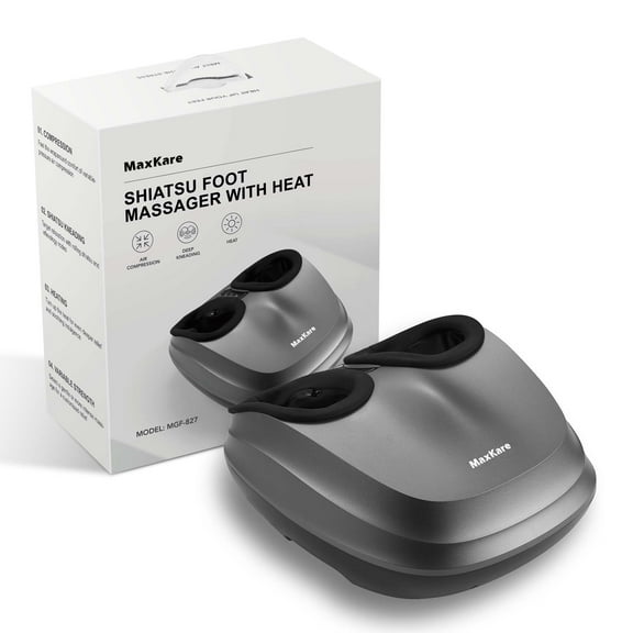 MaxKare Foot Massager with Heat, Gray