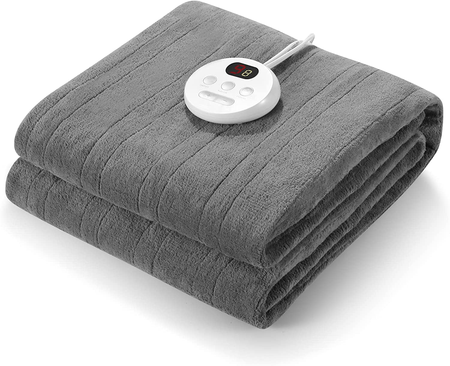 MaxKare Heated Mattress Pad Twin Size 39x75 inch with 10 Heating Levels u0026  10H Shut-off, Coral Fleece Fabric, Gray - Walmart.com
