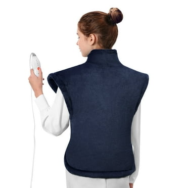 MaxKare Ultra Soft Heating Pad with 4 Heat Settings & Auto Shut-off, for Full Body Stress Relief, 24"x33"- Navy Blue