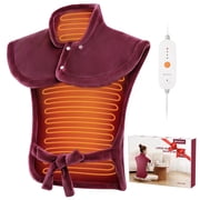 MaxKare Ultra Soft Heating Pad with 4 Heat Settings & Auto Shut-off for Full Body Stress Relief, 24x33 - Red