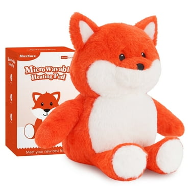 MaxKare Microwavable Stuffed Animal Heating Pad Heatable for Anxiety and Ache Relief, Bedtime, Adorable Christmas Gift for Kids & Adults, 13"x9.4", Fox