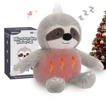 MaxKare Microwavable Stuffed Animal Heating Pad Heatable for Anxiety and Ache Relief, Bedtime, Adorable Christmas Gift for Kids & Adults, 9.4"x13", Sloth