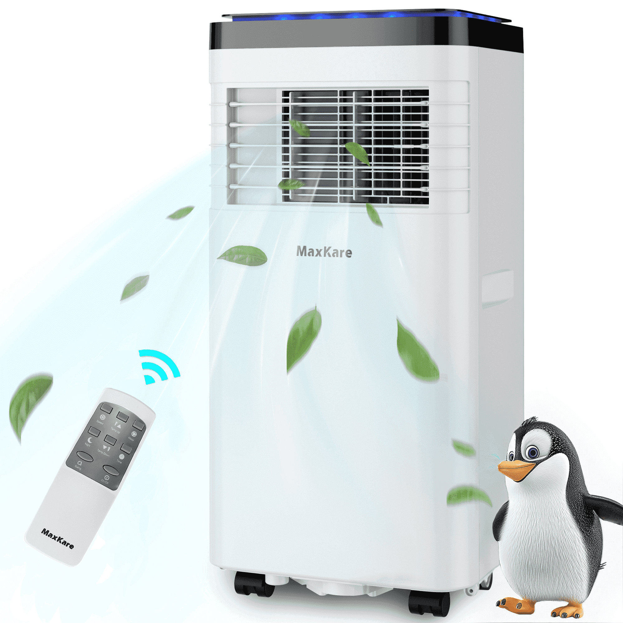 MaxKare 8000 BTU Portable Air Conditioner with Remote Covers up to 350 Sq.ft. White