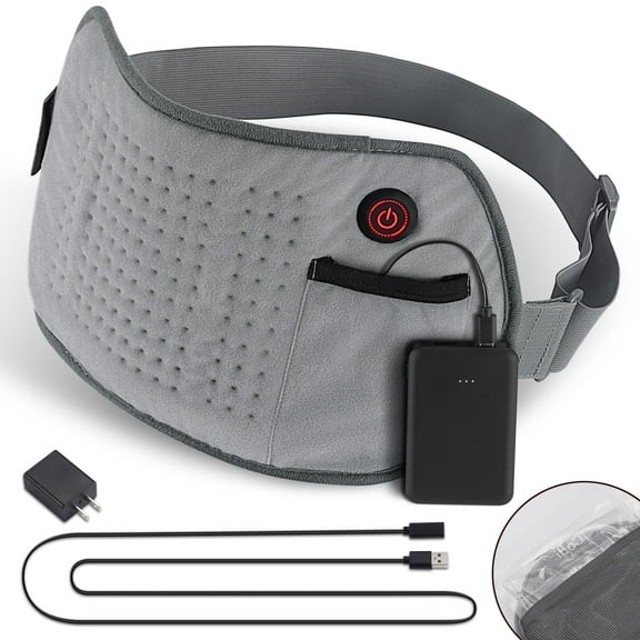 MaxKare Cordless Rechargeable Heating Pad for Hot and Cold Use with USB Power Bank, Auto Power Off, 8"x15"-Gray