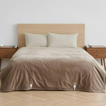 MaxKare Heated Blanket, Queen Size Electric Blanket with 10 Heating Levels & 10H Timers, Soft Flannel, Linen