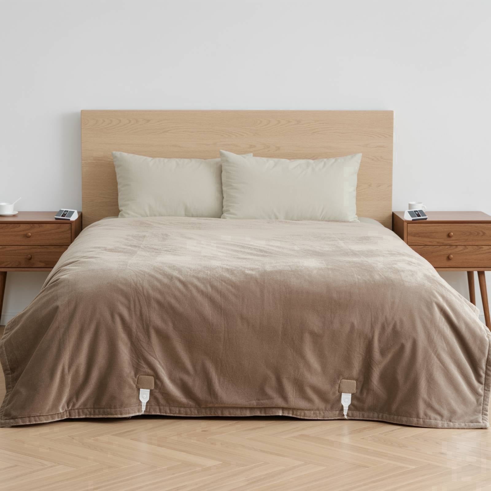 MaxKare Heated Blanket, Queen Size Electric Blanket with 10 Heating Levels & 10H Timers, Soft Flannel, Linen