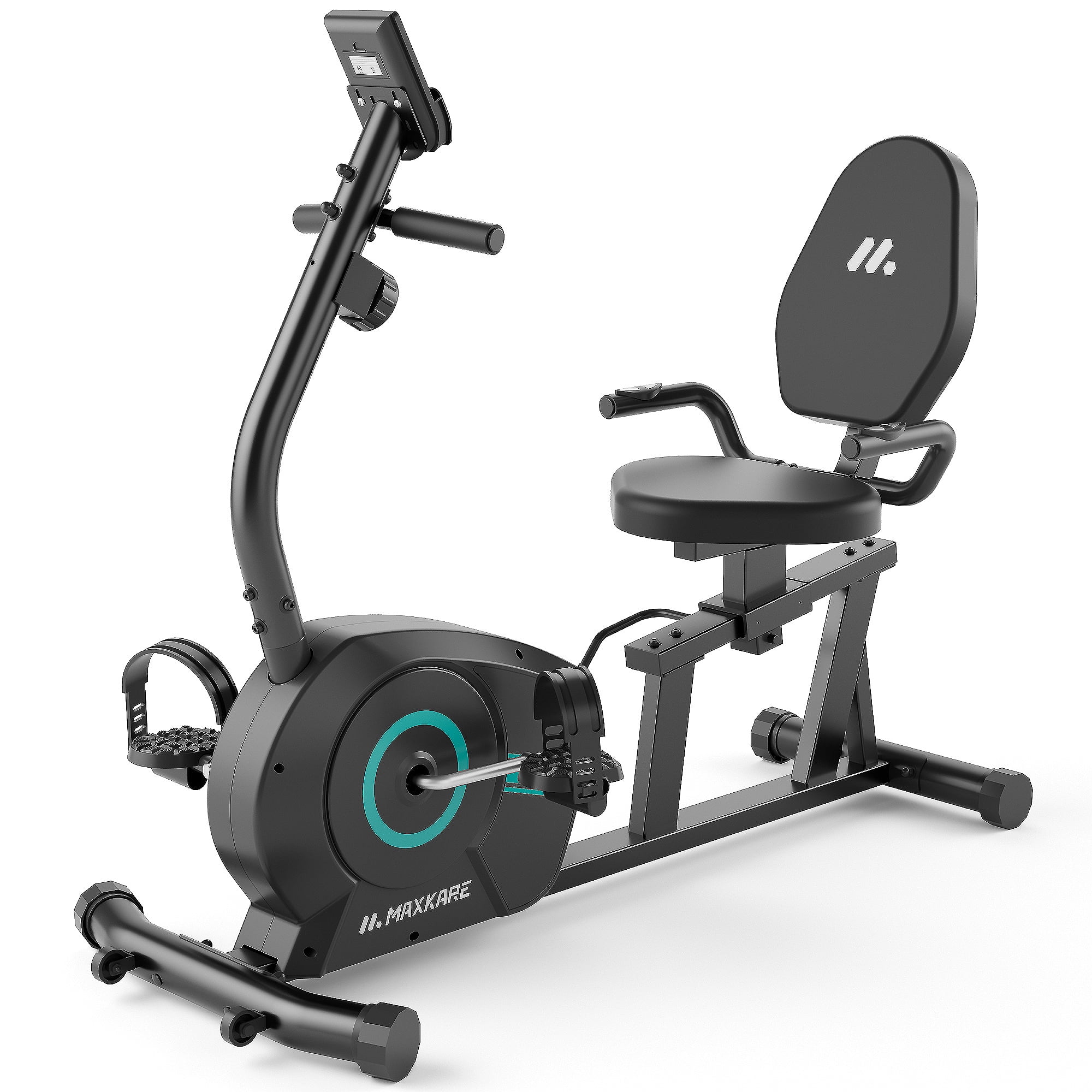 MaxKare Recumbent Exercise Bike with Arm Workout for Indoor, 8 Levels Magnetic Resistance & Seat Adjustable, Silent Stationary Bike for Adult & Seniors, 300lbs