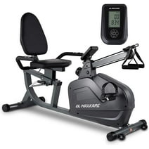 MaxKare Recumbent Exercise Bike with Arm Resistance Bands 8 Level Adjustable Magnetic Resistance Adjustable Seat, Max Weight 242lbs