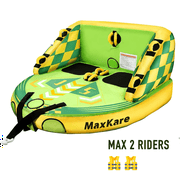 MaxKare Towable Tube for Boating 2 Rider Waterskiing Towables for Youth & Adult Have Fun Outdoor, Green