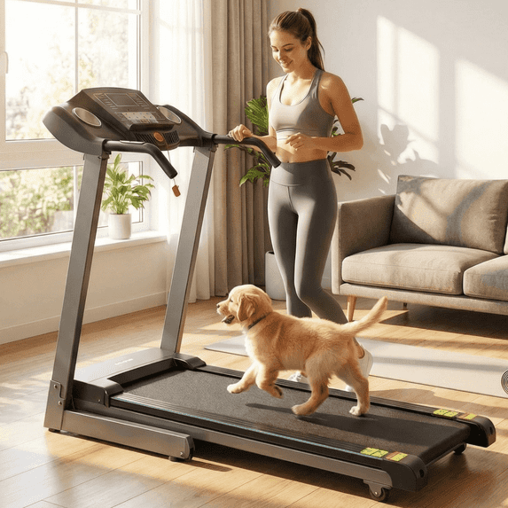 Naipo 12Level Treadmill Auto Incline 2.5HP Folding Treadmill for Home with LCD Monitor 220lbs 8.5 mph Speed Range