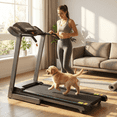 thumbnail image 1 of Naipo 12Level Treadmill Auto Incline  2.5HP Folding Treadmill for Home with LCD Monitor 220lbs 8.5 mph Speed Range, 1 of 16