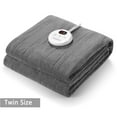 thumbnail image 1 of Entil Twin Size Heated Mattress Pad with 10 Heating Levels & 10 Timer Shutdown, Digital Screen Display, Coral Fleece Fabric, 39" x 75", Gray, 1 of 7
