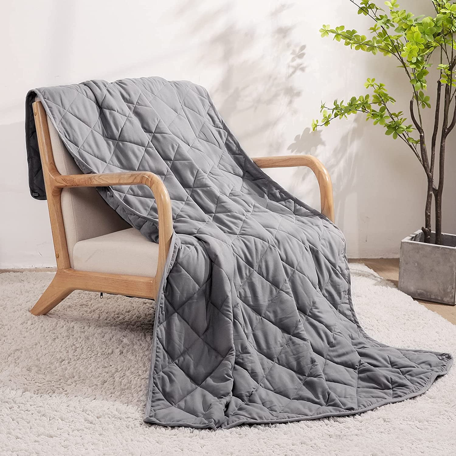 MaxKare Weighted Blanket Twin Size 48" x 72" 15 lbs with Nontoxic Glass