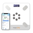 thumbnail image 1 of MaxLife Smart Body Fat Scale – Bluetooth Digital Bathroom Scale with OKOK App, Body Composition Analyzer, 400 lbs Capacity, High-Precision, Large LCD Display - 12" White, 1 of 10