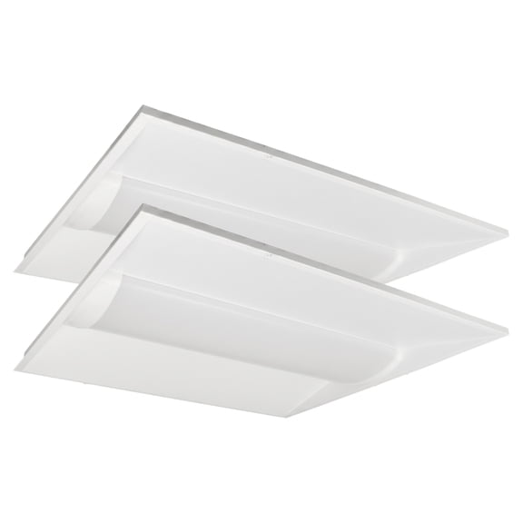 MaxLite 2 Pack 2X2 Integrated LED Troffer Panel Selectable 13/20/26W 3500-5000K, 0-10V Dimmable, Selectable Wattage, for Office, White