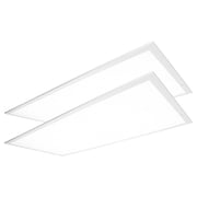 MaxLite 2 Pack 2x4 LED Flat Panel Light, 22/30/38W 3500-5000K, Slim Profile, 0-10V Dimmable, Selectable CCT, White
