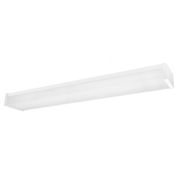 MaxLite 4 ft LED Wraparound Utility Light, 26/34/46W 3500-5000K, Selectable Wattage, Dimmable, White, for Garages, Laundry rooms, Hallways