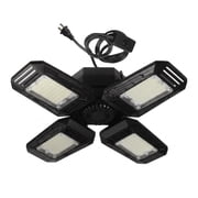 MaxLite LED Garage Light with Adjustable Panels, 54W 120V, E26 Base, Screw-in, for Garage, Workshop, Basement, Warehouse, Black