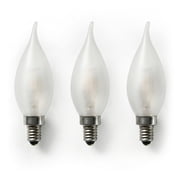 MaxLite 60-Watt Equivalent BA10 Flame Tip LED Candle Bulb Energy Efficient Soft White 2700K Dimmable Decorative Finish 3-Pack