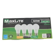 MaxLite 9W 60W Equivalent Soft White Light Bulbs, 800 Lumens 4 Pack