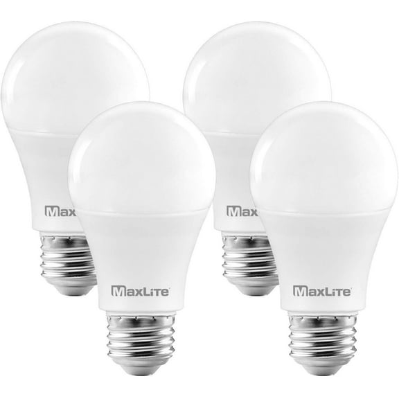 MaxLite A19 LED Bulb, Enclosed Fixture Rated, 75W Equivalent, 1100 Lumens, Dimmable, E26 Medium Base, 2700K Soft White, 4-Pack