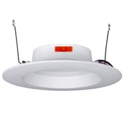 MaxLite Canless LED Recessed Wafer Downlight, 6 Inch, 9.5W, 120V, 3000K/4000K/5000K, Slim Profile, Dimmable, Selectable CCT, for Kitchen, White
