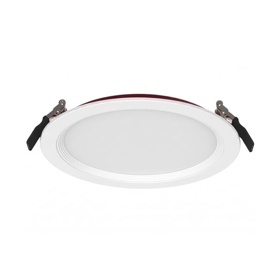 MaxLite Fire Rated LED Recessed Downlight, 11W 120V, 3000K/4000K/5000K, Slim Profile, Dimmable, Selectable CCT, for Kitchen, Bathroom, Hallway, White+Red