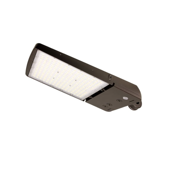MaxLite Outdoor LED Area Light, 100/125/150W Selectable, 120277V, 30005000K CCT Select, Bronze, Upper Knuckle Mount