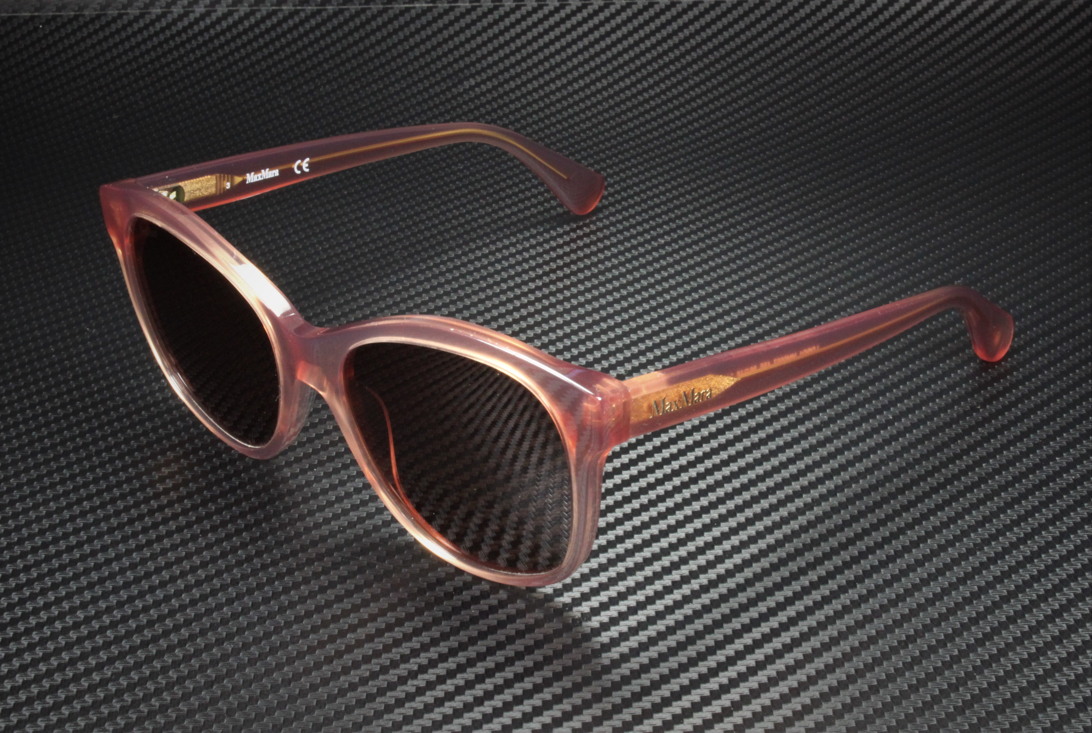 MaxMara MM0007 45E Shiny Light Brown Brown Plastic 56 mm 
