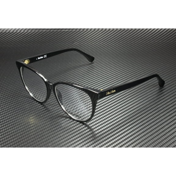 MaxMara MM5012 001 Shiny Black Clear Lens Plastic 54 mm Women's Eyeglasses