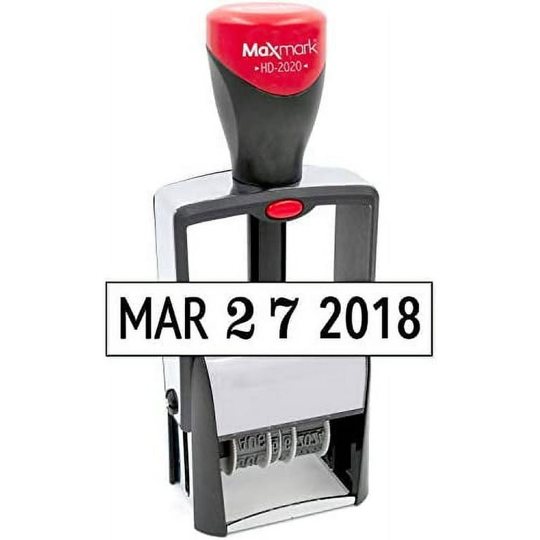 MaxMark Heavy Duty Date Stamp, Large Date Size - Exclusive 12-Year Band - Black Ink