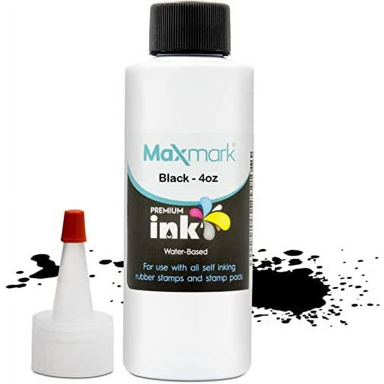 Premium Black Water-Based Refill Ink for Self Inking Stamps Inkpad