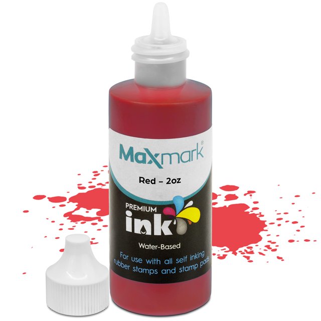 MaxMark Premium Refill Ink for self Inking Stamps and Stamp Pads, Red