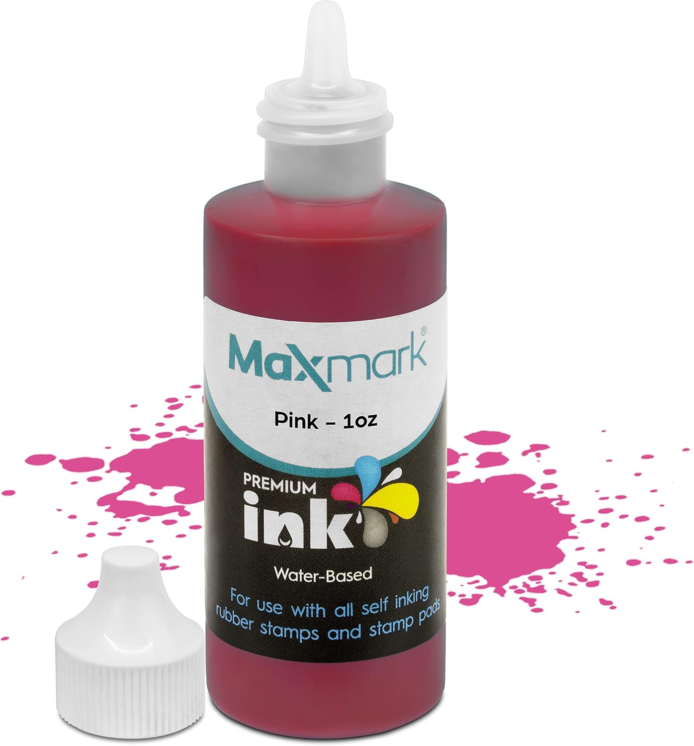 MaxMark Premium Refill Ink for self inking stamps and stamp pads, Pink ...