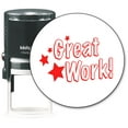 thumbnail image 1 of MaxMark Round Teacher Self Inking Stamp - Great Work! - Jumbo Series, Style TS314 with Red Ink, 1 of 2